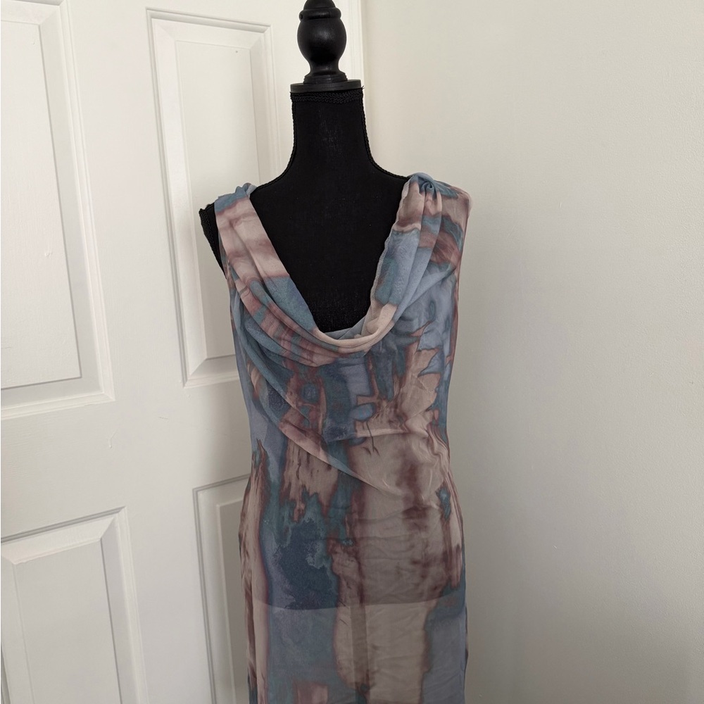 Multicolor Draped Women's sheer Dress